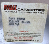 NWL Capacitors S00061 Capacitor 35.0 MFD 1000 Vpk