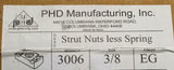 PHD P3006 Strut Nuts W/O Spring 3/8" (Box of 60)