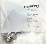 Up to 20 New Festo QSY-G1/2-12 Push-in Y-fittings 186188