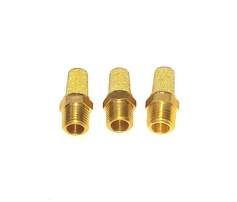 Lot of 3 New Brass Pneumatic Filter Muffler 1/4  NPT