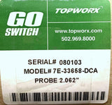 Topworx Go-Switch 7E-33658-DCA Position Sensor 2.062" Probe 0.5 Amps @ 120 VAC