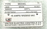 United Electric Controls J6D-9435 Pressure Switch 15 A 0-30 HGV