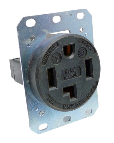 Hubbell 9430A Female Receptacle Outlet W/Mounting Plate 30A 125/250V 3P-4W