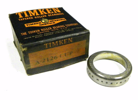 NEW TIMKEN A2126 TAPERED BEARING CUP 1.2600" OD X 0.3125" WIDTH