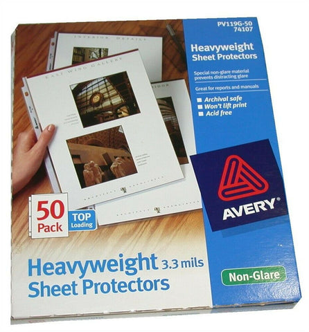 Avery Heavyweight Non-Glare Sheet Protectors 8.5" x 11" 50ct No 74107 NIB