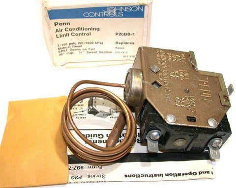 New Johnson Controls Air Conditioning Limit Control P20BB-1