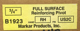 Markar Products B1923 3/4" Full Surface Reinforcing Pivot Hinge Right Hand