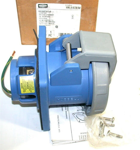 Hubbell HBL560R9W 60A, 120-208V, 4-Pole Pin and Sleeve Flanged Receptacle NIB