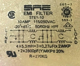 SAE STE1-10 EMI FILTER 115/230 VAC 10 AMPS