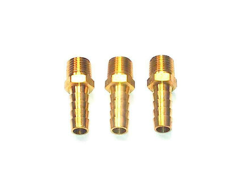 Lot of 3 New Parker Straight Brass Barb Fitting 3/8" Hose X 1/4 NPT