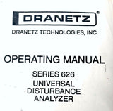 Dranetz Technologies Series 626 Universal Disturbance Analyzer Operating Manual