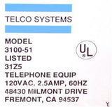 TELCO SYSTEM 3100-51 CABINET